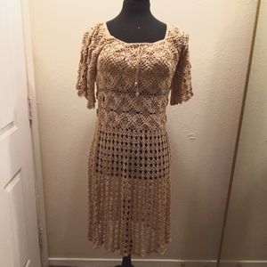 Beige Crotchet Dress